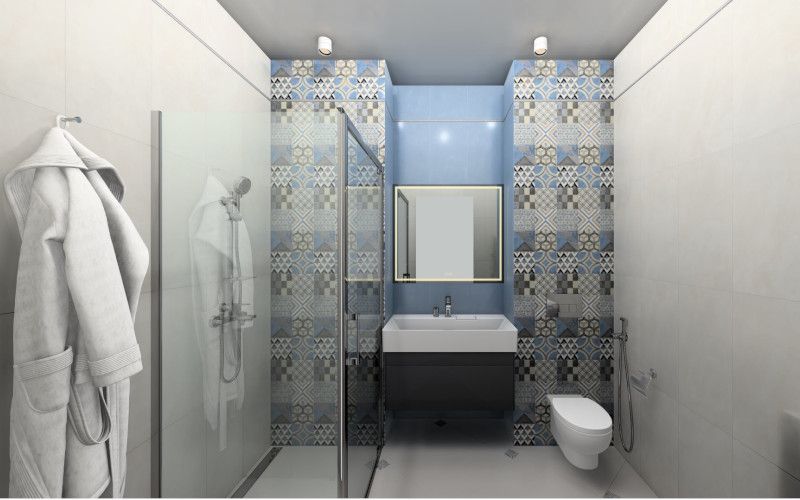 Совмещенный санузел Онда в стиле пэчворк Совмещенный санузел Онда в стиле пэчворк