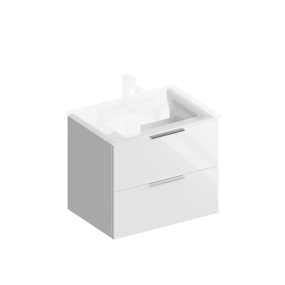 Тумба Piano Forte/Пиано Форте подвесная 65 см, 2 ящика, белый глянцевый