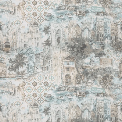 Обои виниловые Впечатление мотив, голубой Обои виниловые Впечатление мотив, голубой