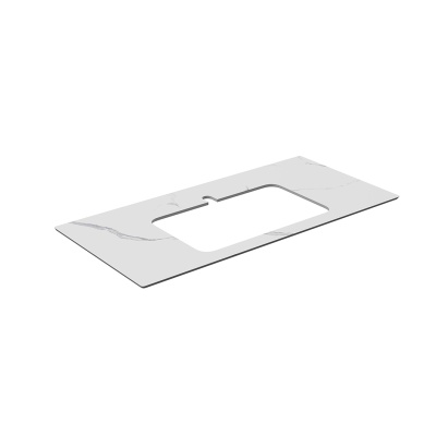 Столешница из керамогранита для раковин, встраиваемых сверху, Монте Тиберио 100 см, белый натуральный