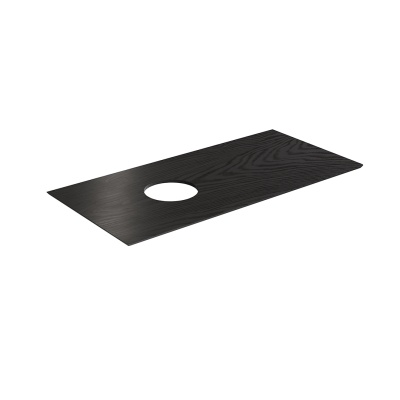 Столешница из керамогранита Iconico/Иконико Манифик вуд 100 см, черная матовая, без отверстия под смеситель