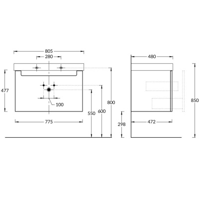 Тумба Buongiorno Plus/Бонджорно Плюс подвесная с ящиками 80, белая глянцевая-дуб Кантри Тумба Buongiorno Plus/Бонджорно Плюс подвесная с ящиками 80, белая глянцевая-дуб Кантри