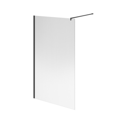 Душевая перегородка Cristallo/Кристалло с рифленым стеклом, 120х210, матовый черный Душевая перегородка Cristallo/Кристалло с рифленым стеклом, 120х210, матовый черный