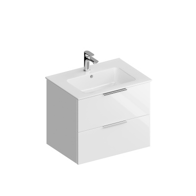 Тумба Piano Forte/Пиано Форте подвесная 65 см, 2 ящика, белый глянцевый