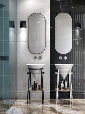 Зеркало Cono/Коно овальное 42, белое матовое Зеркало Cono/Коно овальное 42, белое матовое