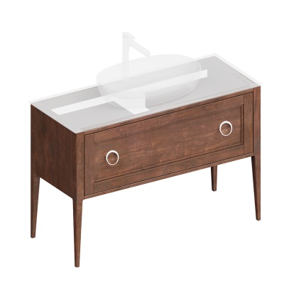 Тумба Plaza Classic/Плаза Классик напольная 1+1 ящик 120, орех матовый