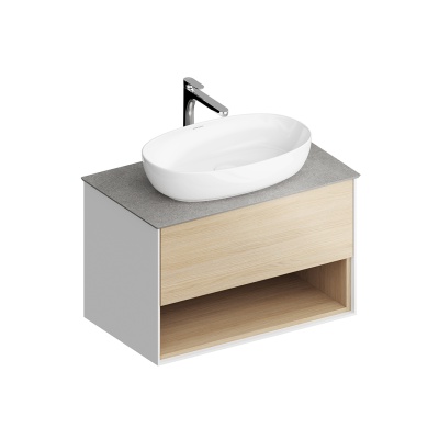 Тумба Plaza Modern/Плаза Модерн подвесная 80 дуб виченца 1 ящик + полка Тумба Plaza Modern/Плаза Модерн подвесная 80 дуб виченца 1 ящик + полка