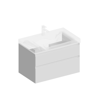 Тумба Cubo/Кубо подвесная с ящиками 80, белая матовая