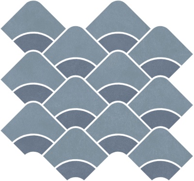 Декор Таделакт наборный синий светлый, синий матовый обрезной 30x28x0,9