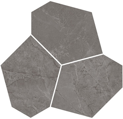 Декор Марсель наборный серый глянцевый обрезной 26,5x25,5x0,9