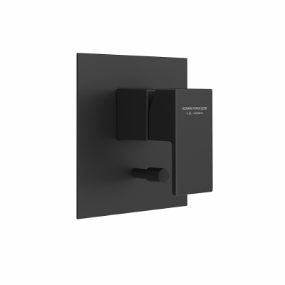 Встроенный однорычажный смеситель Futura/Футура для душа с переключателем на два потока, матовый черный Встроенный однорычажный смеситель Futura/Футура для душа с переключателем на два потока, матовый черный