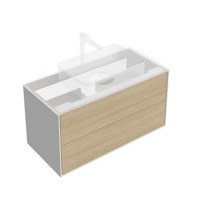 Тумба Plaza Modern/Плаза Модерн подвесная 100, нажимное открывание, 2 ящика, дуб виченца