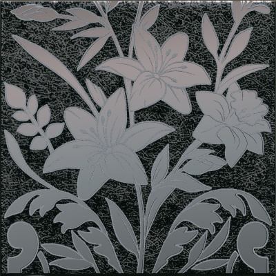 Декор Барберино 3 чёрный глянцевый 20x20x0,69