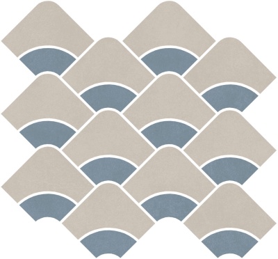Декор Таделакт наборный серый светлый, синий светлый матовый обрезной 30x28x0,9