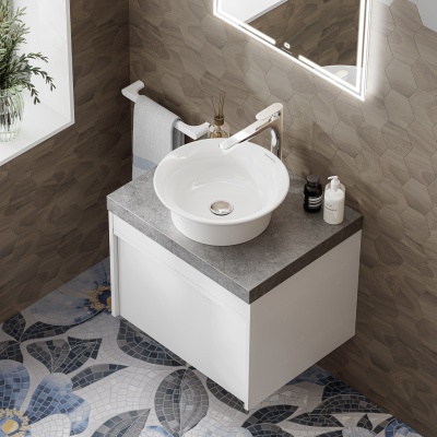 Раковина Canaletto/Каналетто накладная 40, белая глянцевая