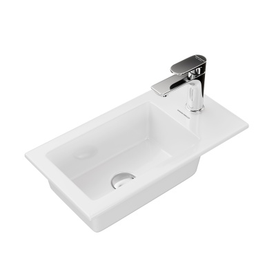 Раковина Lato/Лато встраиваемая сверху 50, белая глянцевая