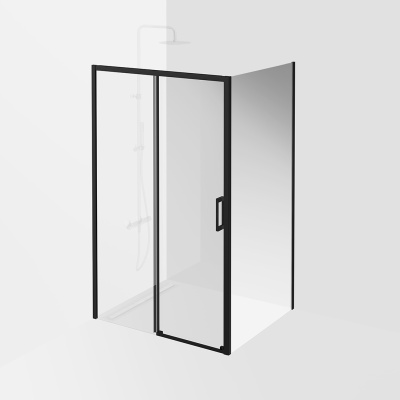 Душевая дверь Vetro/Ветро, раздвижная, 120х195, матовый черный Душевая дверь Vetro/Ветро, раздвижная, 120х195, матовый черный