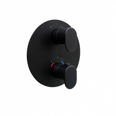 Встраиваемый термостатический смеситель для душа Ole/Оле с регулировкой температуры, матовый черный