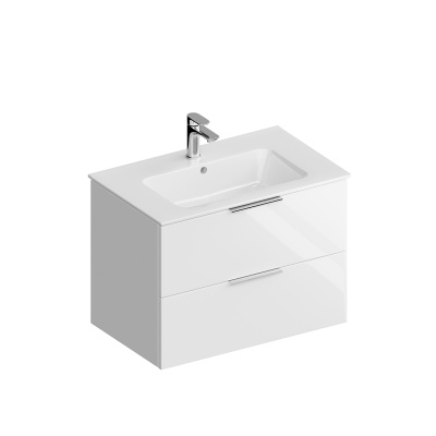 Тумба Piano Forte/Пиано Форте подвесная 75 см, 2 ящика, белый глянцевый