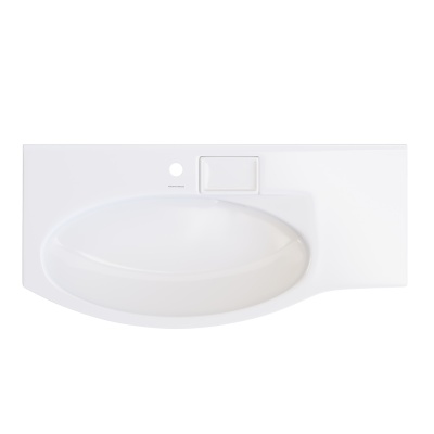 Раковина Riva/Рива мебельная левая с крепежом 100, белая глянцевая