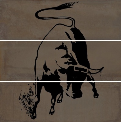 Панно Раваль Бык матовый (из 3 ч. разм. 30х89,5) обрезной 90x90x0,9