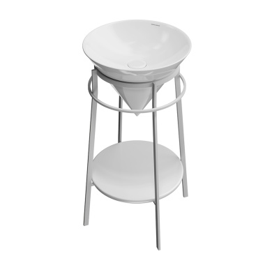 Раковина Cono/Коно встраиваемая сверху 44, белая глянцевая