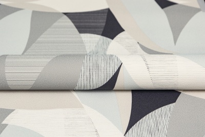 Обои виниловые на флизелиновой основе Шафран мотив, черный, листья