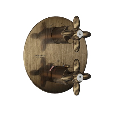 Встраиваемый термостатический смеситель для душа MUSE с регулировкой температуры, потертая бронза