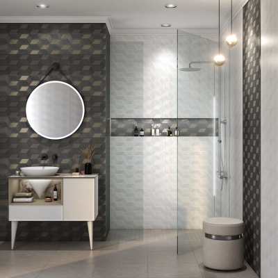 Тумба Cono/Коно подвесная с открытой полкой и ящиками 97, белая матовая-лимо Тумба Cono/Коно подвесная с открытой полкой и ящиками 97, белая матовая-лимо