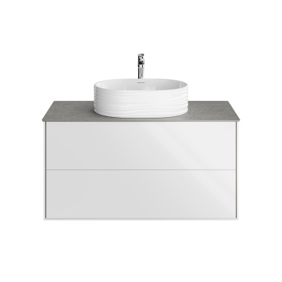 Тумба Plaza Modern/Плаза Модерн подвесная 100 белый 2 ящика