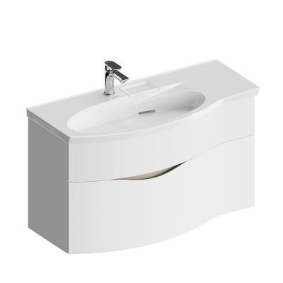 Тумба Riva/Рива 100 см левая, белая матовая