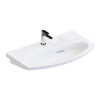 Раковина Riva/Рива мебельная с крепежом 80, белая глянцевая Раковина Riva/Рива мебельная с крепежом 80, белая глянцевая