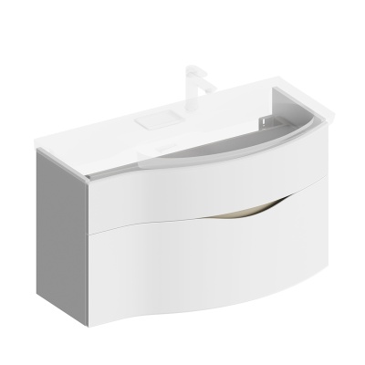 Тумба RIVA 100 см правая, белая матовая Тумба RIVA 100 см правая, белая матовая