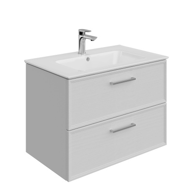 Тумба Piano Classic/Пиано Классик подвесная 75 см, 2 ящика, ясень белый матовый