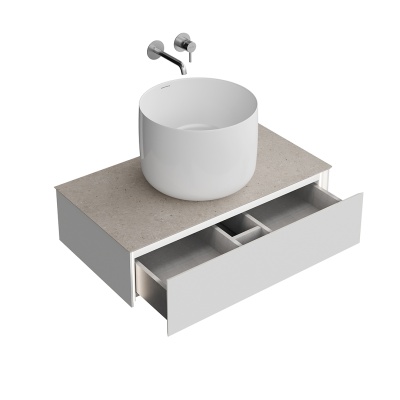 Тумба Magica/Маджика подвесная 90, 1 ящик, утренний серый матовый                      