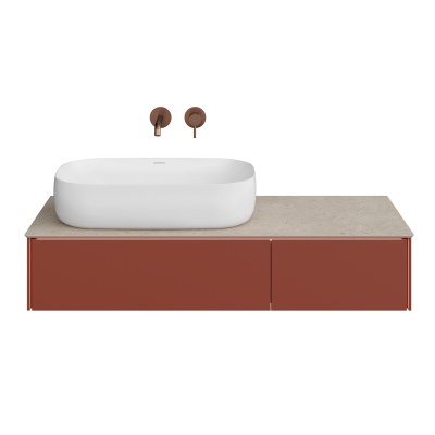 Тумба MAGICA подвесная 120, 2 ящика, венецианский красный матовый                         