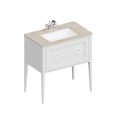 Тумба Plaza Classic/Плаза Классик напольная с ящиком 80, белая матовая