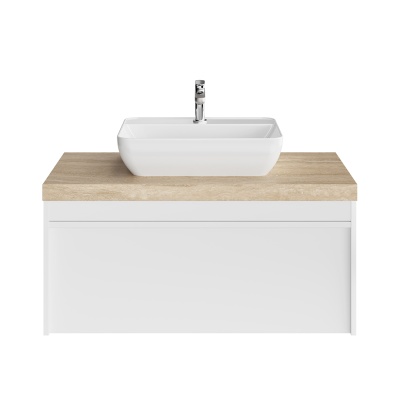 Тумба Modula/Модула подвесная 100 с ящиком 1+1, белая глянцевая