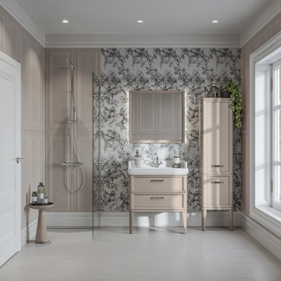 Пенал Pompei/Помпеи напольный\подвесной 150, камео бежевый глянцевый