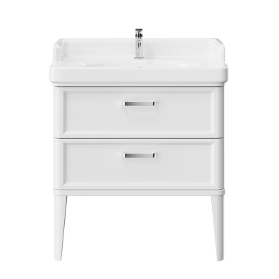 Тумба Pompei/Помпеи напольная с 2 ящиками 80, белая глянцевая