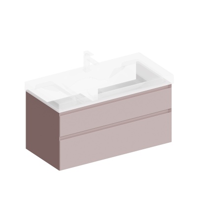 Тумба Cubo/Кубо подвесная с ящиками 100, мальва матовая Тумба Cubo/Кубо подвесная с ящиками 100, мальва матовая