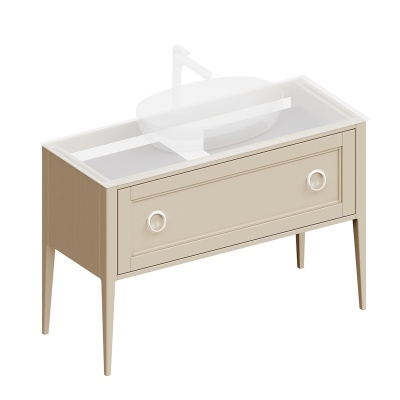 Тумба Plaza Classic/Плаза Классик напольная 1+1 ящик 120, капучино матовый