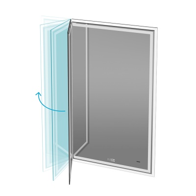 Зеркало Tecno M/Текно M 65 с поворотной дверцей, подсветкой и функцией антизапотевание, белое