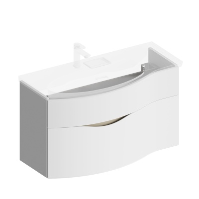 Тумба RIVA 100 см левая, белая матовая Тумба RIVA 100 см левая, белая матовая