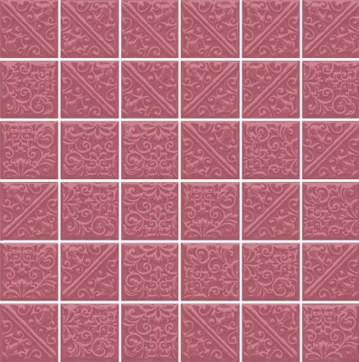 Керамическая плитка мозаичная 30,1x30,1x0,69 Ла-Виллет розовый темный глянцевый