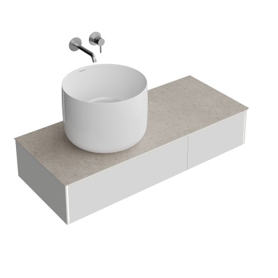 Тумба MAGICA подвесная 120, 2 ящика, утренний серый матовый     