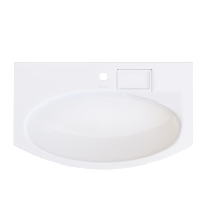 Раковина Riva/Рива мебельная с крепежом 80, белая глянцевая