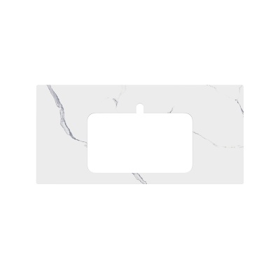 Столешница из керамогранита для раковин, встраиваемых сверху, Монте Тиберио 100 см, белый натуральный