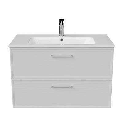 Тумба Piano Classic/Пиано Классик подвесная 85 см, 2 ящика, ясень белый матовый