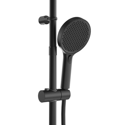 Душевая колонна FONTE на 3 потока с поворотным изливом с термостатическим смесителем, черный матовый